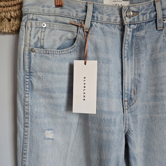 SLVRLAKE New Virginia Slim Love Song Light Wash High Rise Straight Jeans SZ 31 - Picture 5 of 11